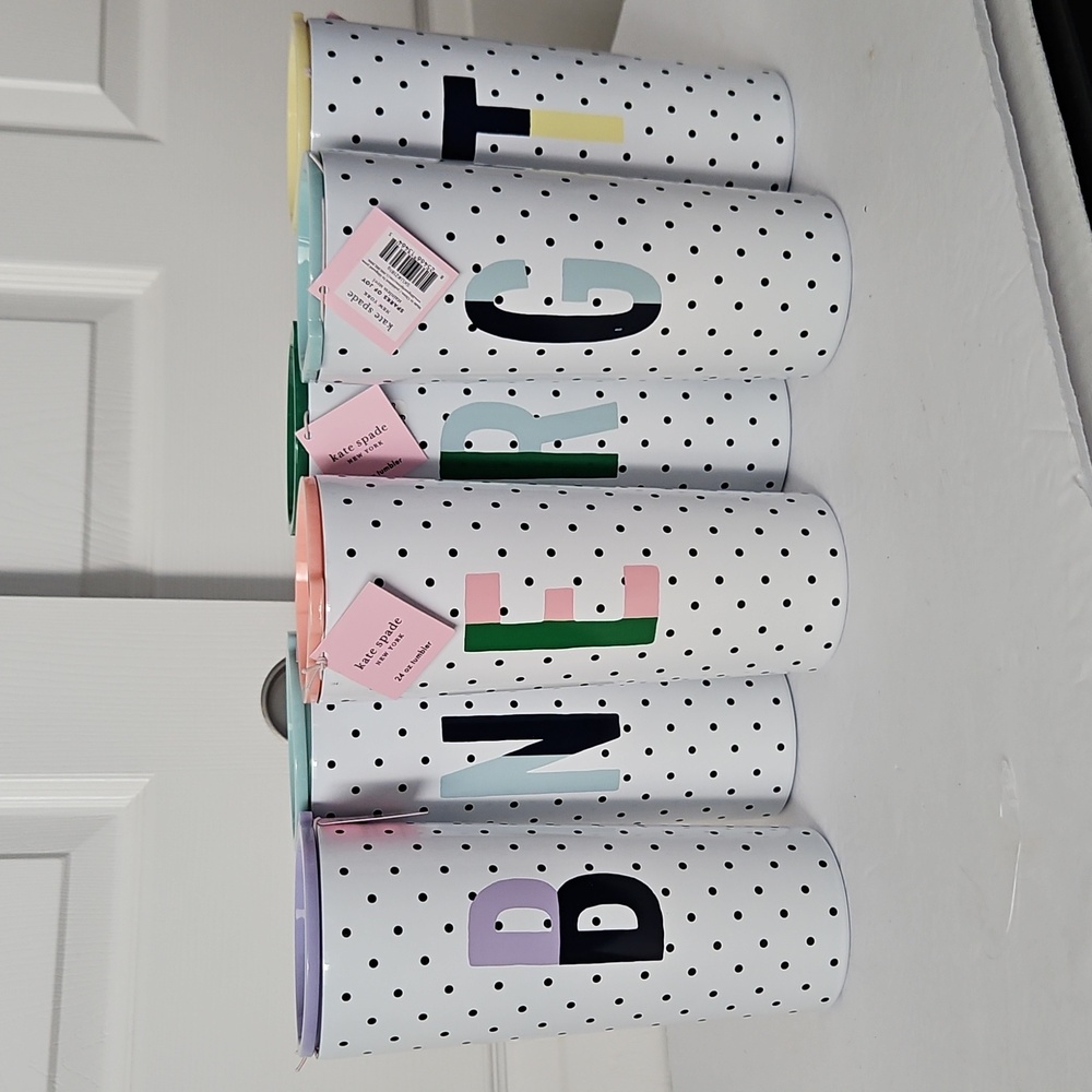 Kate Spade NWT Stainless Steel Alphabet Tumblers